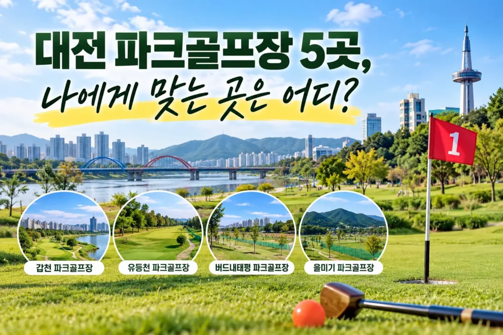 대전 주요 파크골프장 및 지역별 위치